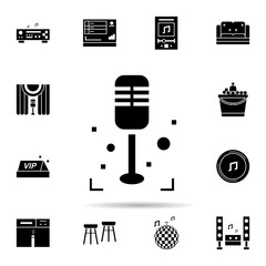 Poster - Karaoke, sing, microphone icon. Universal set of karaoke for website design and development, app development