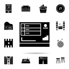 Poster - Karaoke, audio, track icon. Universal set of karaoke for website design and development, app development