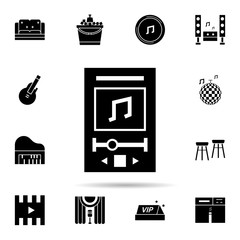 Poster - Karaoke, music, play icon. Universal set of karaoke for website design and development, app development