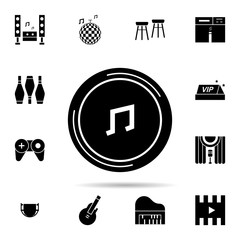 Poster - Karaoke, music, note icon. Universal set of karaoke for website design and development, app development