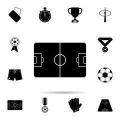 Poster - football field icon. Universal set of football for website design and development, app development
