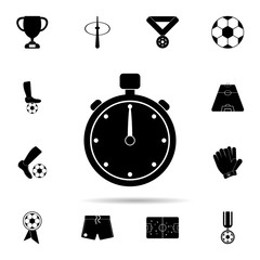 Poster - stopwatch icon. Universal set of football for website design and development, app development