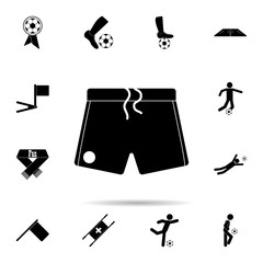 Poster - football shorts icon. Universal set of football for website design and development, app development