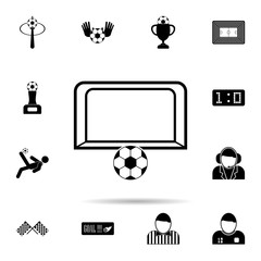 Poster - gates and ball icon. Universal set of football for website design and development, app development