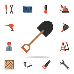 Poster - dig, shovel, spade icon. Universal set of construction for website design and development, app development