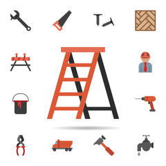 Poster - equipment, ladder, stepladder icon. Universal set of construction for website design and development, app development