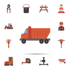 Poster - transport, truck, vehicle icon. Universal set of construction for website design and development, app development