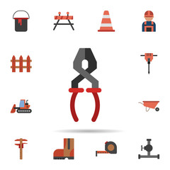 Poster - pliers, repair, tool icon. Universal set of construction for website design and development, app development