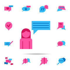 Poster - Chat, talk color icon. Universal set of chat for website design and development, app development