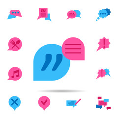 Poster - Chat, quote color icon. Universal set of chat for website design and development, app development