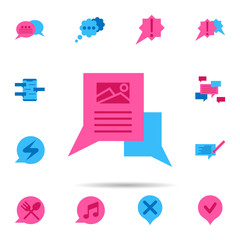 Poster - Chat, image color icon. Universal set of chat for website design and development, app development
