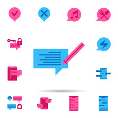 Poster - Chat, writing color icon. Universal set of chat for website design and development, app development