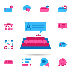 Poster - Chat, keyboard color icon. Universal set of chat for website design and development, app development