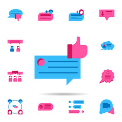 Poster - Chat, thumb up color icon. Universal set of chat for website design and development, app development