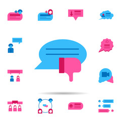 Poster - Chat, thumb down color icon. Universal set of chat for website design and development, app development