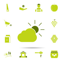 Poster - cloud sunny, weather icon. Universal set of agriculture gardening for website design and development, app development