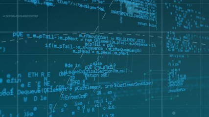 Poster - Program codes and broken lines with square patters