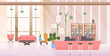© mast3r - empty no people waiting area and reception hall creative office interior flat horizontal