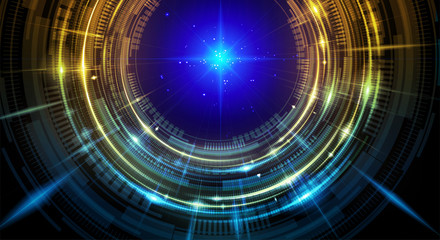 Poster - An abstract rotating frame in futuristic style.  It is suitable for being as a background template, or a part of design in science, fantasy or technology related theme.