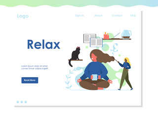 Poster - relax vector website landing page design template