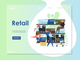 Aufkleber - Retail vector website landing page design template