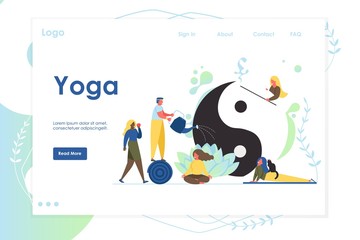 Poster - yoga vector website landing page design template