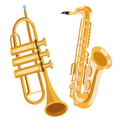 Poster - saxophone and trumpet