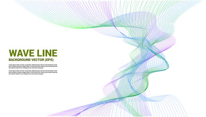 Aufkleber - Blue and green Sound wave line curve on white background. Element for theme technology futuristic vector
