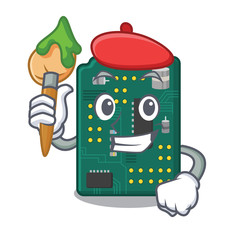 Artist circuit board pcb isolated with mascot