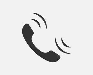 Poster - Phone icon vector illustration. Call center app. Telephone icons trendy flat style. Contact us line silhouette.