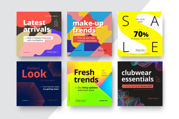 Wall Mural - modern promotion square web banner for social media mobile apps. elegant sale and discount promo bac