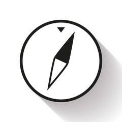 Poster - Compass icon in flat style, nautical tool on white background. Vector design element for you business project