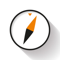 Poster - Compass icon in flat style, nautical tool on white background. Vector design element for you business project