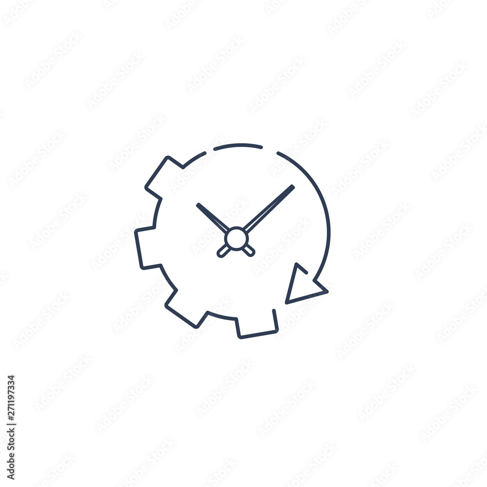 Gear wheel, arrow , clock. Catch up with time , the opportunity. Vector  linear icon. Stock Vector | Adobe Stock, image size:1000x1000