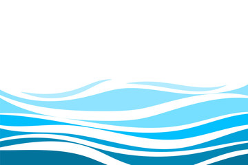 Wall Mural - Blue water lines wave concept vector abstract background