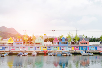 Panoramic view of Jangrim port old fishing port of Busan in Korea or Venice of Korea