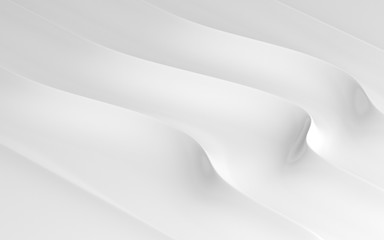 Poster - abstract of smooth shape for architectural idea, curve line ,white background with free form, 3d ren