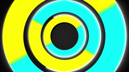 Poster - 3d colorful circles, stroke shapes, 3d rendering computer generated background