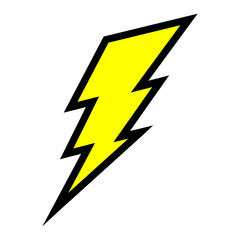 Wall Mural - Vector high quality cartoon style illustration of a yellow electric lightning bolt isolated on white background