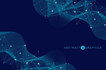 Fototapete - big data visualization background. modern futuristic virtual abstract background. science network pa