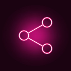 Poster - blockchain neon icon. Elements of web set. Simple icon for websites, web design, mobile app, info graphics