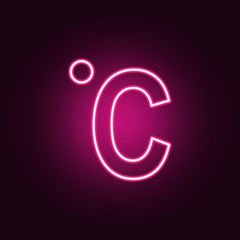 Poster - Celsius neon icon. Elements of web set. Simple icon for websites, web design, mobile app, info graphics