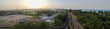 Aerial panorama view to city of Banjul and Gambia river, Gambia