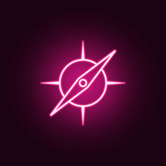 Poster - compass neon icon. Elements of web set. Simple icon for websites, web design, mobile app, info graphics