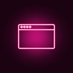 Fototapete - browser neon icon. Elements of web set. Simple icon for websites, web design, mobile app, info graphics