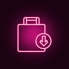 Poster - baggage neon icon. Elements of web set. Simple icon for websites, web design, mobile app, info graphics