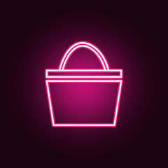 Poster - basket neon icon. Elements of web set. Simple icon for websites, web design, mobile app, info graphics