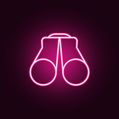 Poster - binoculars neon icon. Elements of web set. Simple icon for websites, web design, mobile app, info graphics