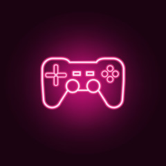 Poster - joystick neon icon. elements of web set. simple icon for websites, web design, mobile app, info grap