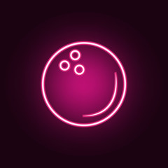 Poster - bowling ball neon icon. Elements of web set. Simple icon for websites, web design, mobile app, info graphics